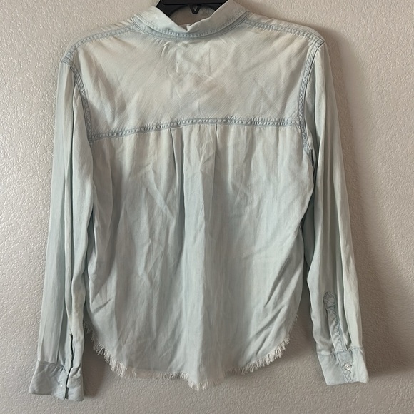 NWOT Rails Western Fringe Denim Flannel Size Small Button Down - Picture 4 of 5